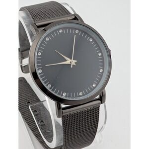 Mspci Women's Watch 35mm Black Case Mesh Metal Band- New Battery